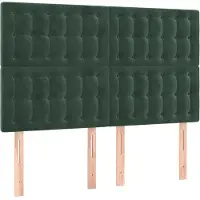 vidaXL Têtes de lit 4 pcs. Vert foncé 72x5x78/88 cm velours