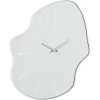 J-Line Horloge murale Irrégulière Verre Blanc