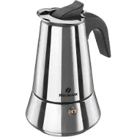 Westmark Cafetière espresso, Pour 6 tasses à espresso, Adapté à l'induction, Acier inoxydable, Brasilia Plus, Argent/noir, 24682260