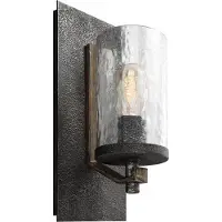FEISS Applique Angelo, bois vieilli teinté chêne foncé et fer noir, 1xE27x60W, métal, dim. : 33x13,7x15,2 cm, IP20,