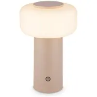 Briloner JUNA Lampe de table sans fil IP44, variateur, tactile, batterie, protection contre les éclaboussures, beige, Ø13 x 20,6 cm