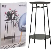 Koopman Table d'appoint haute RENI, Ø 35 x 60 cm, noir