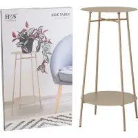 Koopman Table d'appoint haute RENI, Ø 35 x 60 cm, beige