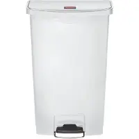 Rubbermaid poubelle à pédale Slim Jim 68 litres blanc