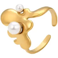 NAEMI Bague or / blanc perle