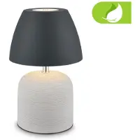 Briloner Lampe de table LED avec batterie rechargeable Ø140x220mm Cylindrique anthracite/gris 3W 300lm 2700K Blanc chaud Dimmable IP44 Céramique Lampe décorative Salon, balcon, chambre