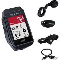 Sigma GPS Compteur de vélo ROX 11.1 EVO GPS HR Set avec support de guidon Butler court - Noir