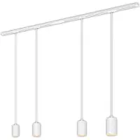 Briloner Système de rails Rail, kit complet, 4 pendules GU10, alimentation, blanc, 1,5 m