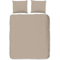 Muller Textil Enveloppe de couette Good Morning "uni design" - Sand - (200x200/220 cm) - Flanelle de coton