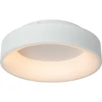 Lucide Plafonnier LED rond MIRAGE blanc 22 W, blanc chaud, 1 050 lm, métal, dimensions : 11,5 x 38 x 38 cm, IP20,