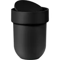 Umbra Bath Touch Poubelle avec couvercle, poubelle, collecteur de déchets, corbeille à papier, plastique Soft Touch, noir, 023269040