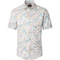 Casa Moda Casual Fit Chemise en lin manches courtes beige