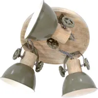Steinhauer - spot - Gearwood - vert - métal bois de caoutchouc - Ø 38cm - E27 - 3063G