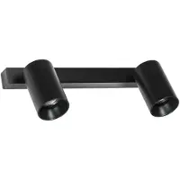 LOREFAR Faro Barcelona Paire De Spots Orientables Stan 2 Gu10 Max 5Wx2 Métal Mural Plafond Ampoules Non Incluses Noir