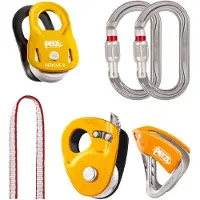 Petzl - Set de poulies et bloqueurs - Kit Crevasse Rescue en Aluminium - Orange