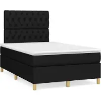vidaXL Lit boxspring avec matelas noir 120x190 cm Tissu