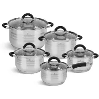 Edenberg Set de casseroles – acier inoxydable – 10 pièces – avec fond sandwich