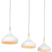 Steinhauer - lampe suspendue - Bjorr - blanc - bois métal - grande lampe de table de salle à manger - E27 - 3099W