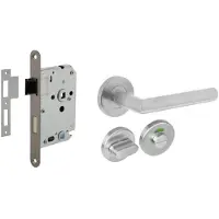 Intersteel Jeu complet de poignées de porte Hoek 90 toilette en acier inoxydable
