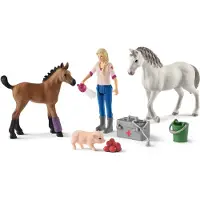 Schleich Farm World 42486 Visite médicale de la jument et de son poulain