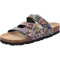 Rohde Mule femme largeur G avec boucles et semelle intérieure en cuir souple Alba 5620, Taille:41 EU, Couleur:Noir