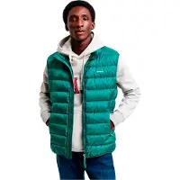 Gant pour homme. 7006299 Gilet léger en duvet vert (S), Casuel, Polister recyclé, Durable