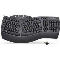 Perixx PERIBOARD-612B DE PERIBOARD-612B DE, Clavier ergonomique, double mode, sans fil/Bluetooth, Windows/Mac, noir