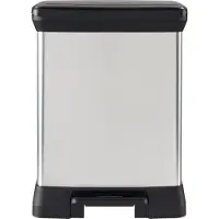 Curver 240642 DECOBIN Mülleimer 30,0 l silbermetallic