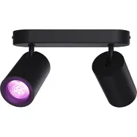 Calex Smart Plafondlamp - 2-Lichts - Slimme Opbouwspot - Ovaal - Zwart (GU10)
