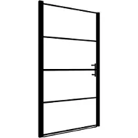 vidaXL Porte de douche verre dur mat 91x195 cm noir