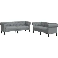 vidaXL Ensemble de canapés 2 pièces gris clair Tissu