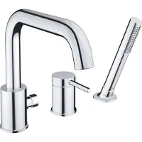 Duravit Circle robinetterie de baignoire à 3 trous, saillie 215 mm, montage sur bord de baignoire, chrome, CE5260000010
