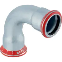Geberit GE Mapress, coude en acier au carbone, 90°, d76,1 mm, galvanisé, 1 pièce.