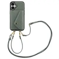 Selencia Coque de télephone Sera avec cordon et porte-cartes enveloppe Apple iPhone 16 - Sage Green