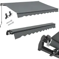Juskys Auvent - 400 x 300 cm - Gris - Matériel de fixation inclus