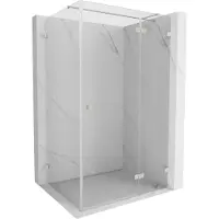 Mexen Lunar T cabine de douche pivotante droite 120 x 100 cm, transparent, nickel brossé - 834T-120-100-97-00-P
