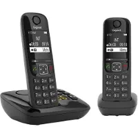 Gigaset Téléphone sans fil duo dect noir avec répondeur - - AS690ADUONOIR -