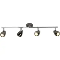 Brilliant LED Deckenstrahler Milano Chrom/Schwarz 71cm 4 x 3W GU10 1000lm Warmweiß 3000K schwenkbar