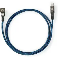 Nedis Câble USB | USB 2.0 | Apple Lightning, 8 broches | USB-C mâle | 60 W | 480 Mbps | Nickel Plated | 1,00 m | Rond | Tressé / Nylon | Bleu / Noir | Boîte avec fenêtre couverte