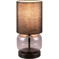 TRIO Lampe de table avec abat-jour Elio noir fumé, 1xE27x40W, verre, dimensions : 28,5 x 13,5 x 13,5 cm, IP20,