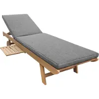 Happy Garden Bain De Soleil Pliant En Acacia Kanawa - Coussin Gris