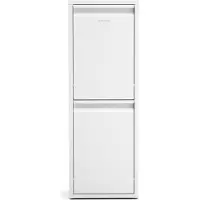 Klarstein Poubelle Double - 36 L Tri Sélectif Cuisine, 2 Compartiments 18 L, Acier Inoxydable, Design Mural Compact, Portes Séparées, Montage Inclus, Blanc
