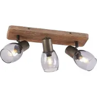 LINDBY Plafonnier , Ineska, dimmable, Bois, Salon / séjour, Bois, Scandinave