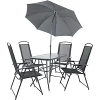 VCM Ensemble salon de jardin 5 pièces | groupe de salle à manger de groupe de sièges | 1xtable, 4x chaises | dimensions de table env. H. 70 x W. 110 x D. 55 cm | Hochlehner Set 110