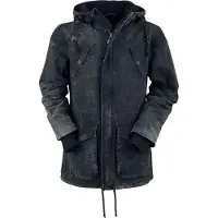 Rock Rebel by EMP Manteau d'hiver de - Parka De Style Vintage Avec Capuche En Tissu Éponge - S - XXL - pour Homme - gris - Taille M