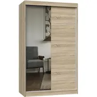 Top E Shop Armoire 120 cm avec miroir RANNO 8 - oak sonoma