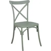 Oviala Chaise de terrasse empilable en plastique vert sauge - Dublin