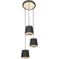 LINDBY Suspension , Ananya, dimmable, Noir, Salon / séjour, Métal, Rustique