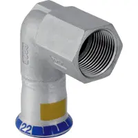 Geberit Gas-Übergangswinkel Mapress d 28xRp 1, 90G, m IG, Edelstahl
