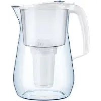 AQUAPHOR Filtre à eau Provence blanc avec 1 cartouche filtrante A5 - Filtre à eau premium en optique verre pour la réduction du calcaire, du chlore et d'autres substances